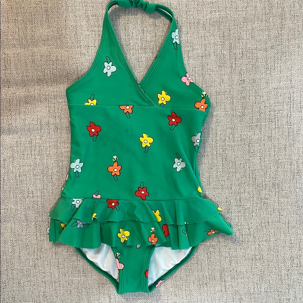 Hanna Andersson halter floral swim suit, size 5